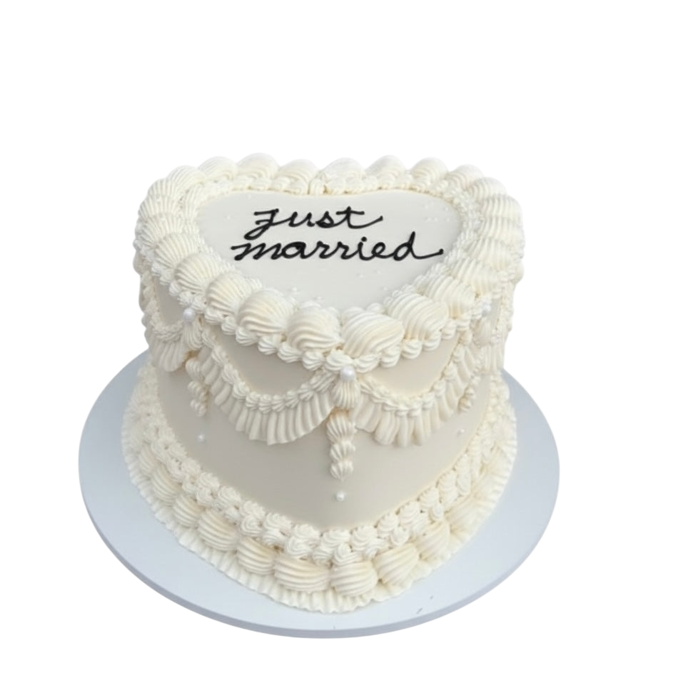Vintage Heart Wedding Cake