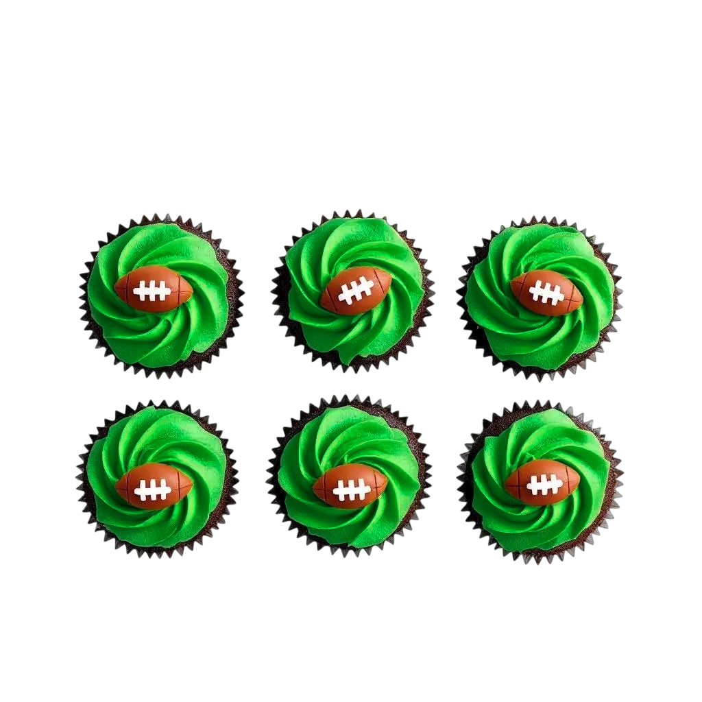 Football Swirl Cupcakes