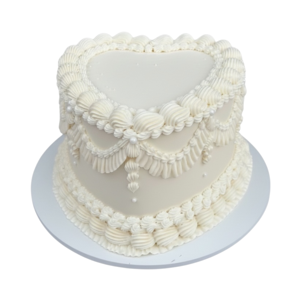 Vintage Heart Wedding Cake