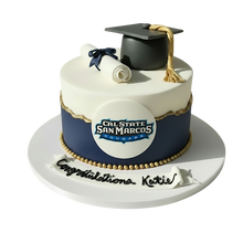 Load image into Gallery viewer, Custom School Logo Grad Cake [3-DAY LEAD TIME]
