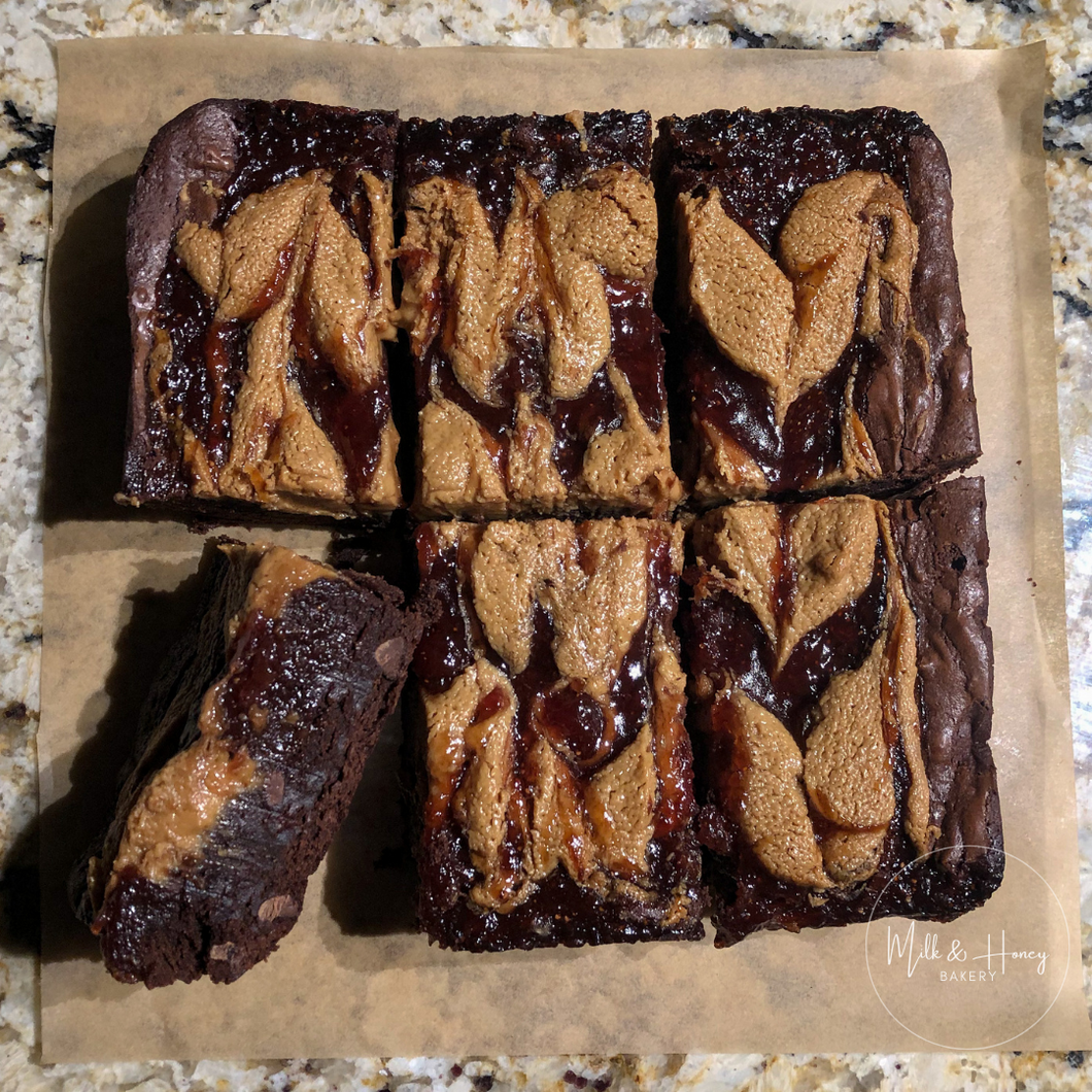Peanut Butter Jelly Time! Brownies